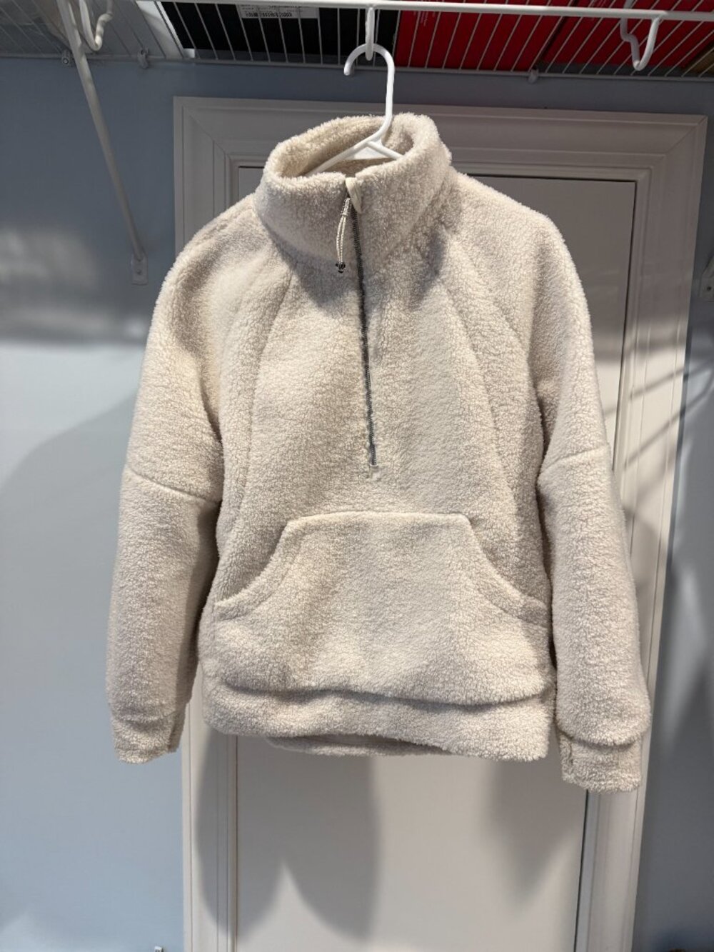 Women's Lululemon Scuba Oversized Fleece Funnel-Neck, XS/S, "White Opal"